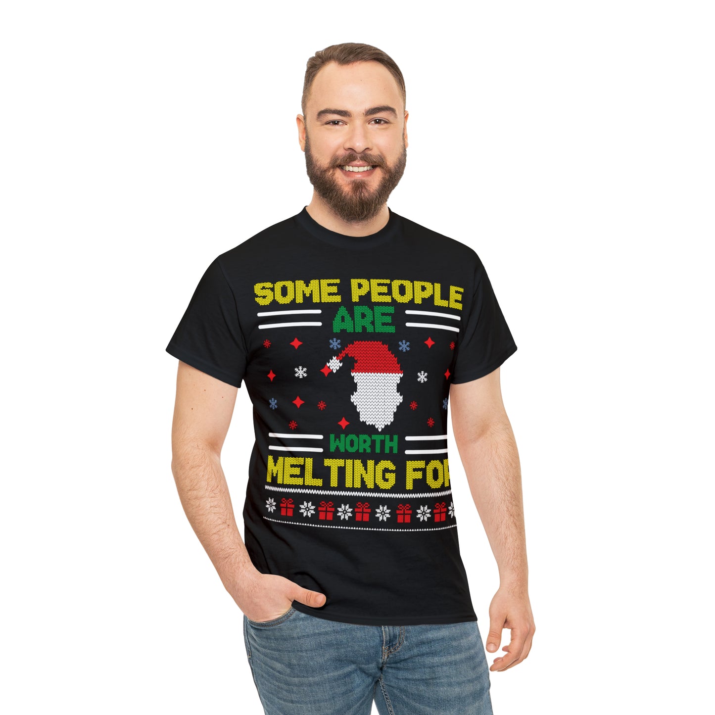 Some People Are Worth Melting For Christmas Ugly Sweater Short Sleeve Tee