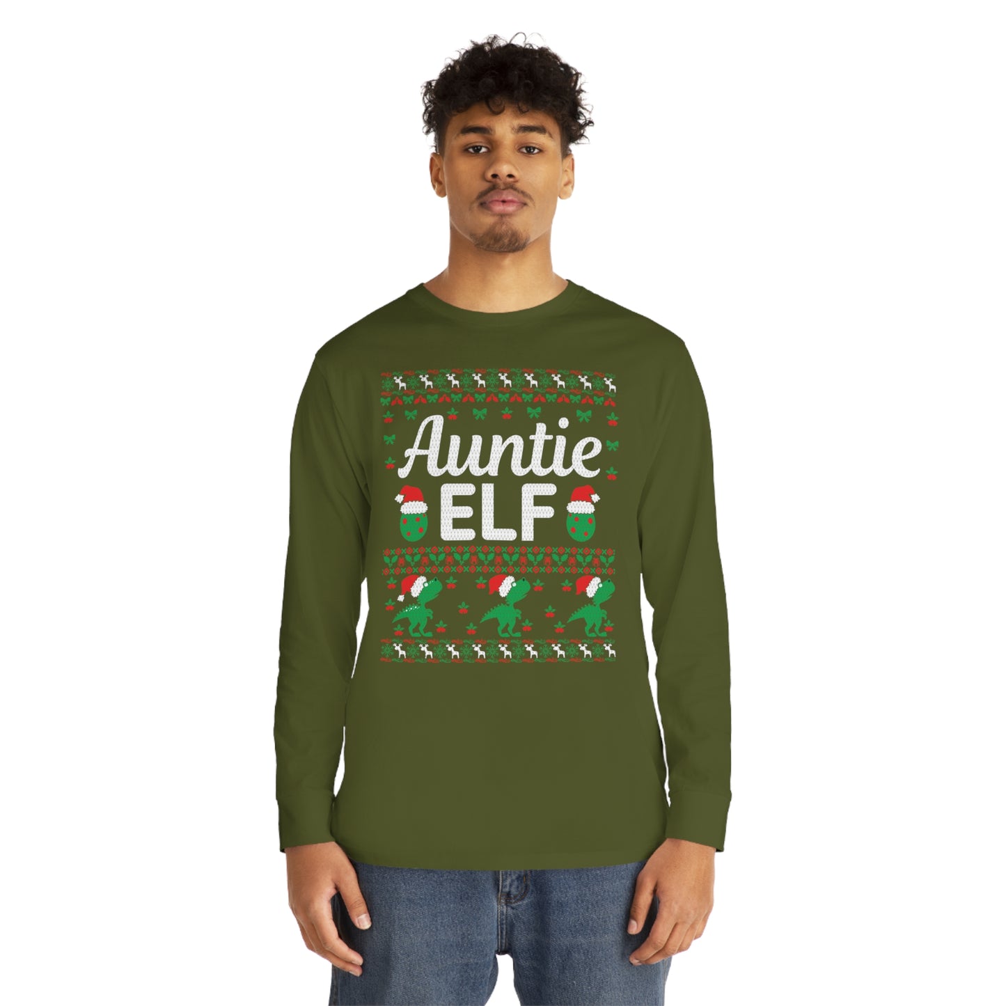 Auntie Elf Christmas Ugly Sweater Long Sleeve T-shirt