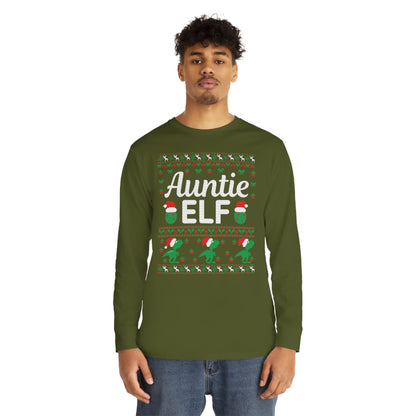 Auntie Elf Christmas Ugly Sweater Long Sleeve T-shirt