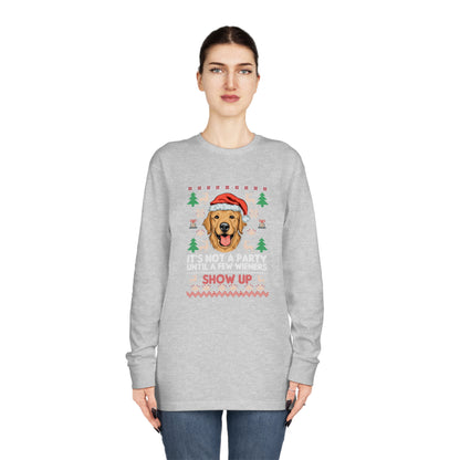 It's Not a Party Until a Few Wieners Show Up Ugly Christmas Sweater Long Sleeve T-shirt