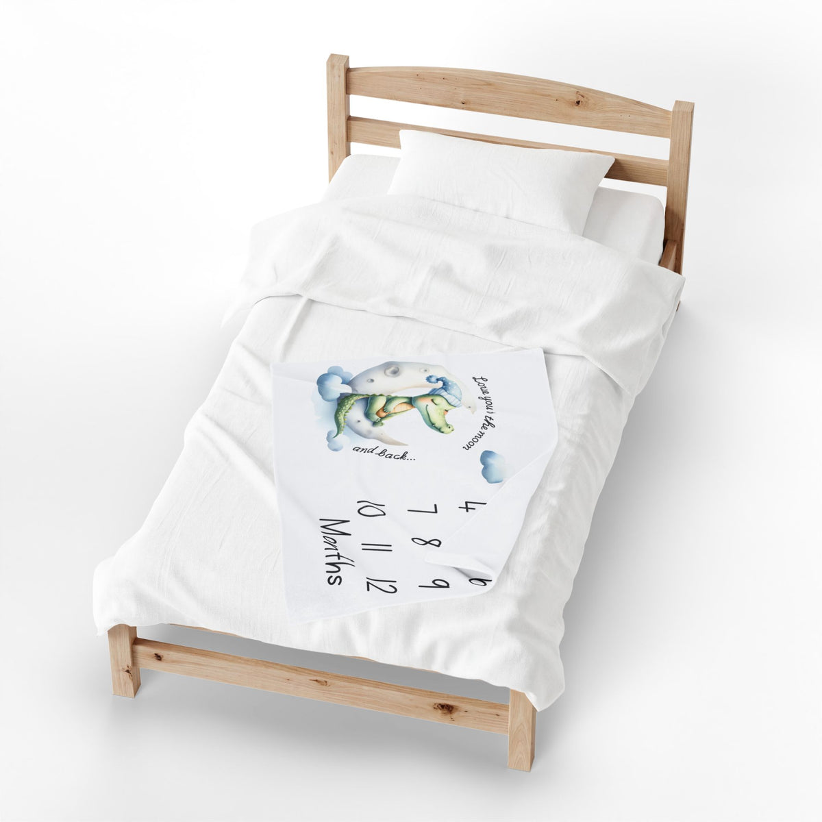 Love You To The Moon And Back Milestone Velveteen Plush Blanket