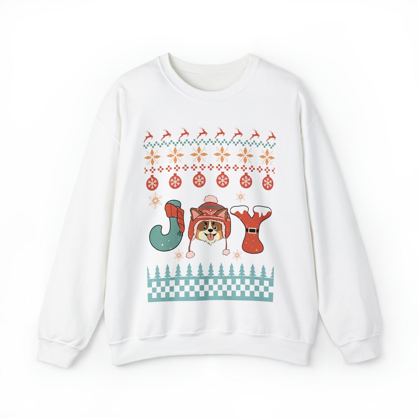 Joy Corgi Dog Christmas Ugly Sweater Sweatshirt