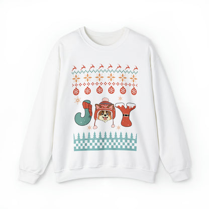 Joy Corgi Dog Christmas Ugly Sweater Sweatshirt