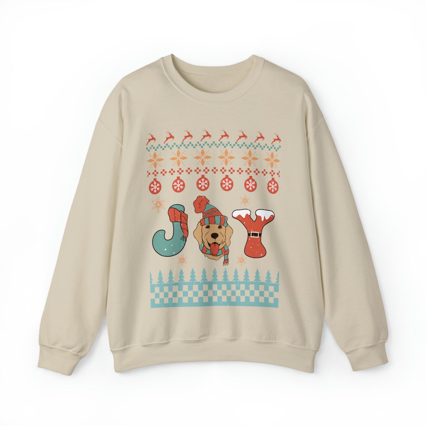 Joy Golden Retriever Dog Christmas Ugly Sweater Sweatshirt