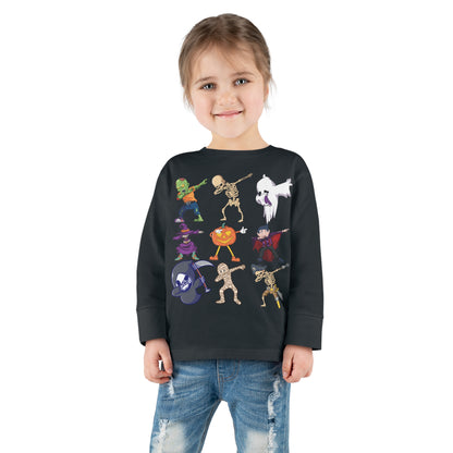 Dabbing Monsters Halloween Toddler Long Sleeve Tee