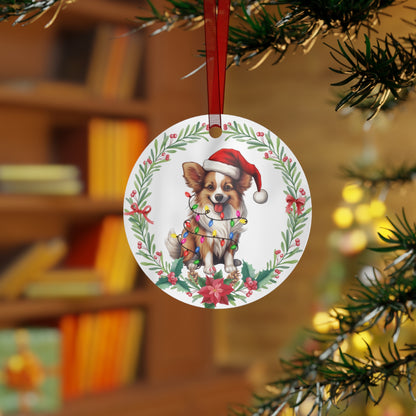 Papillon Dog in Lights Ornament