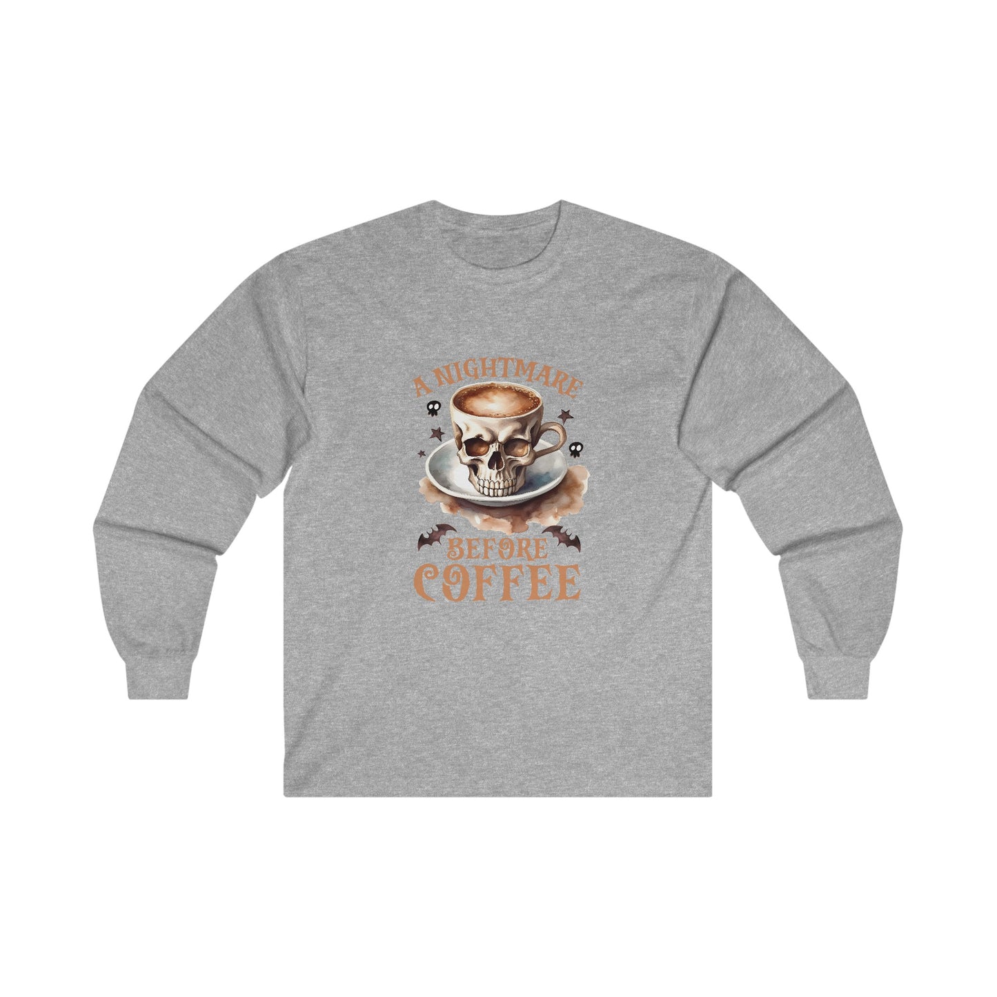 A Nightmare Before Coffee Halloween Long Sleeve Tee