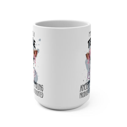My Body is a Temple Ancient & Crumbling Probably Cursed or Haunted Cow Mug 15oz