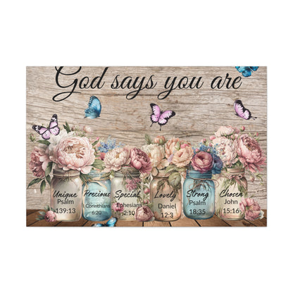 God Says You Are... Peonies Canvas