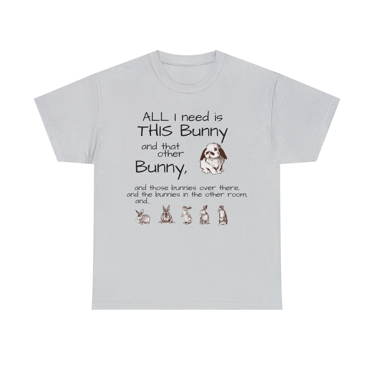 All The Bunnies Rabbit lover Unisex Heavy Cotton Tee