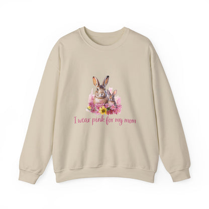 I Wear Pink For My Mom Rabbit Breast Cancer Sweatshirt