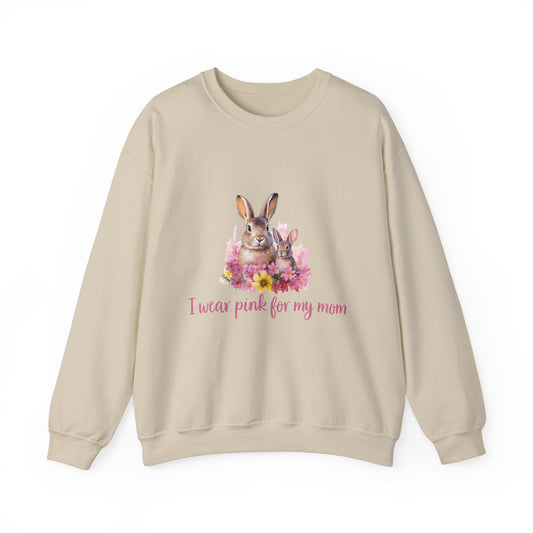 I Wear Pink For My Mom Rabbit Breast Cancer Sweatshirt