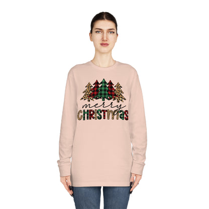 Merry Christmas Plaid Trees Long Sleeve T-shirt