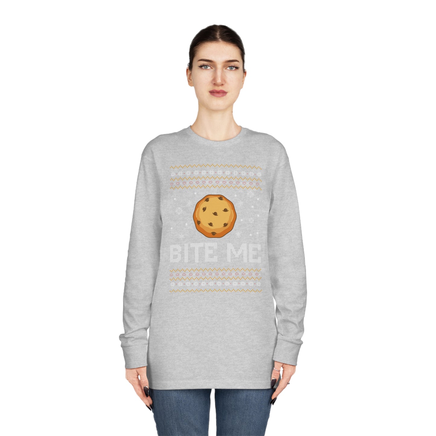 Cookie Bite Me Christmas Ugly Sweater Long Sleeve T-shirt