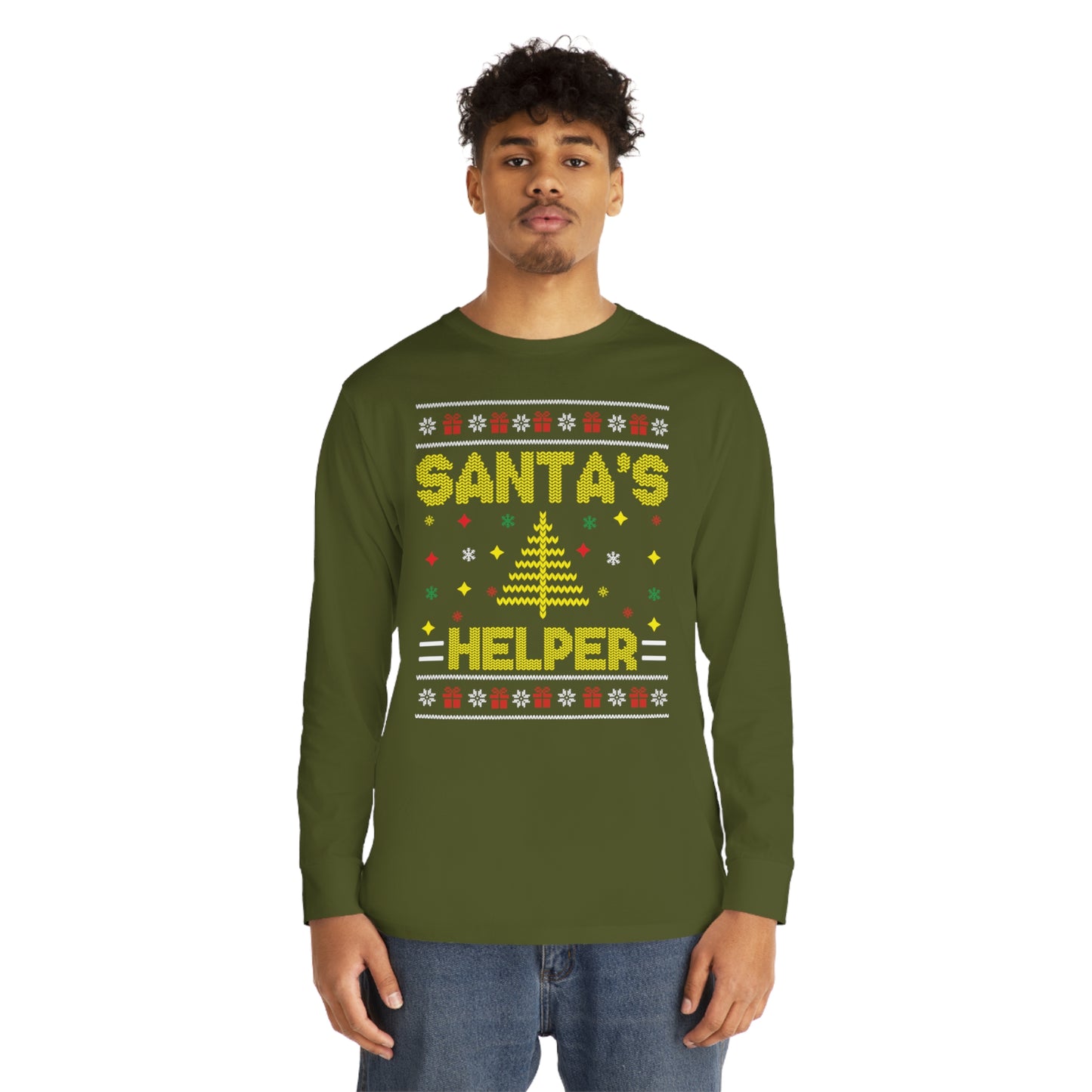 Santa's Helper Christmas Ugly Sweater Long Sleeve T-shirt