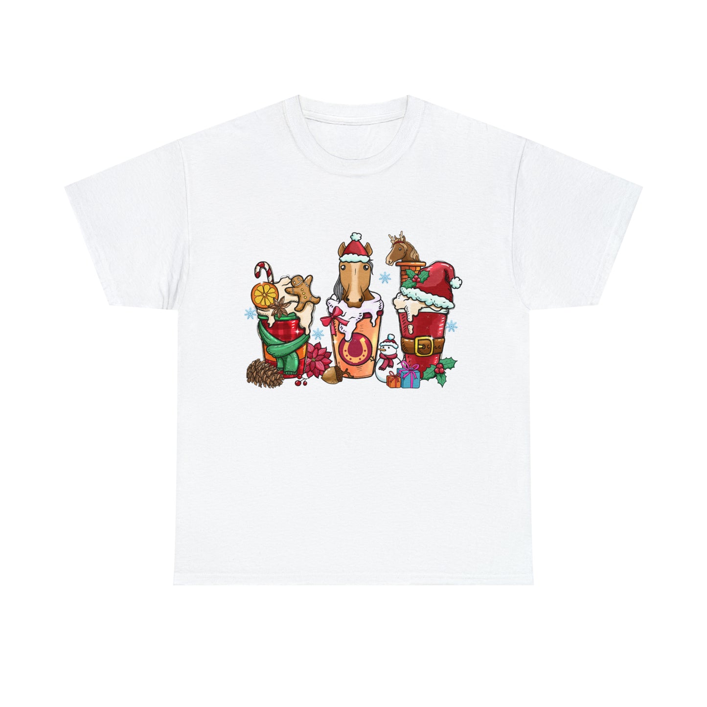 Horse Christmas Latte Short Sleeve Tee