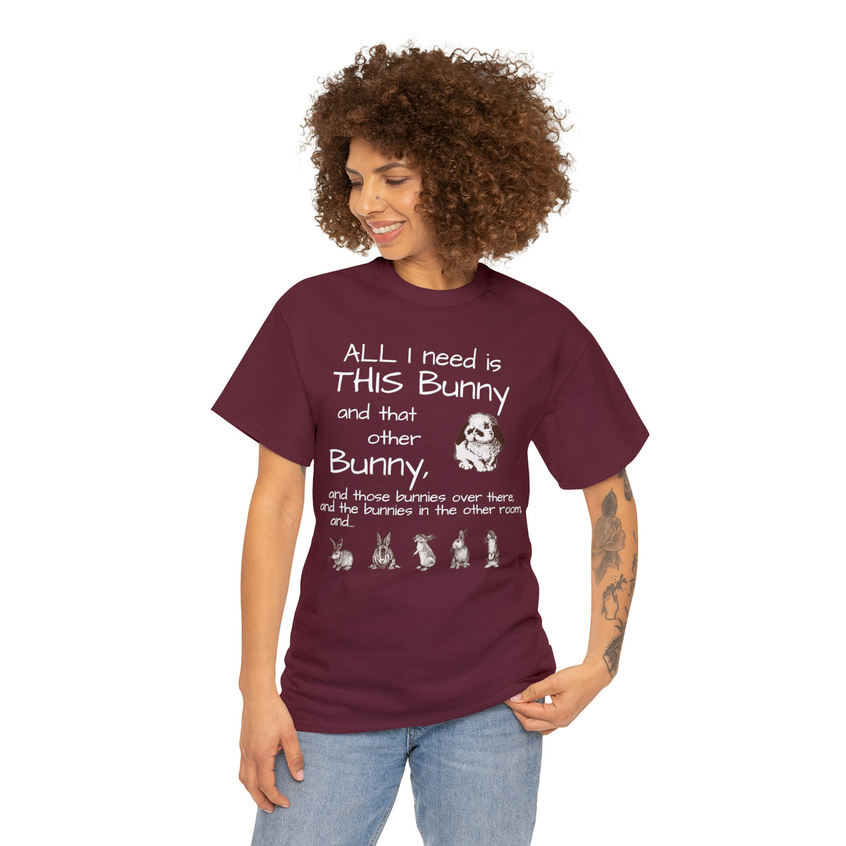 All The Bunnies Rabbit lover Unisex Heavy Cotton Tee