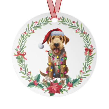 Airedale Terrier Dog in Lights Ornament