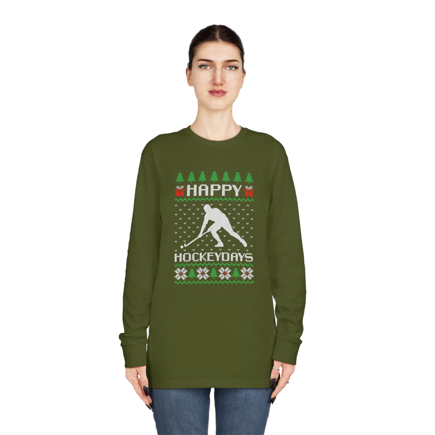 Happy Hockeydays Christmas Ugly Sweater Long Sleeve T-shirt