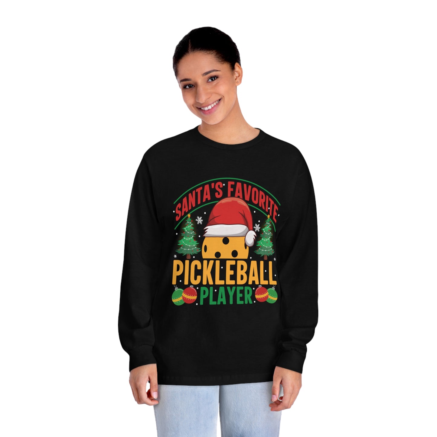 Santa's Favorite Pickleball Player Long Sleeve T-Shirt