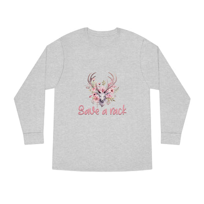 Save The Racks Big or Small Deer Breast Cancer Long Sleeve T-shirt