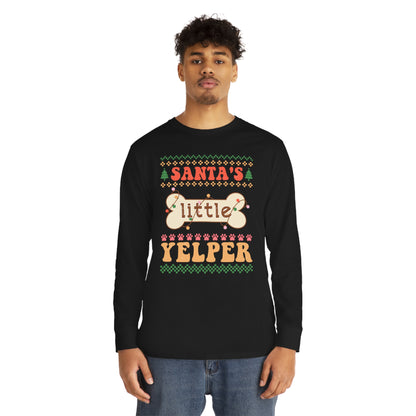 Santa's Little Yelper Christmas Ugly Sweater Long Sleeve Tee