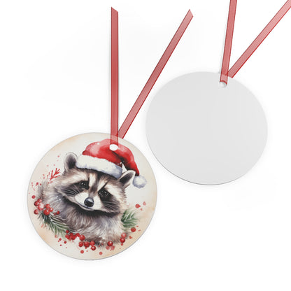 Racoon in Santa Hat Ornament