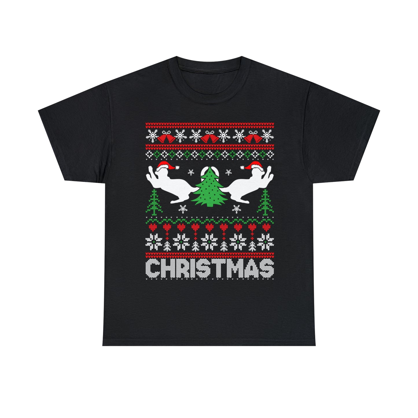 Christmas Cats Ugly Sweater Short Sleeve Tee