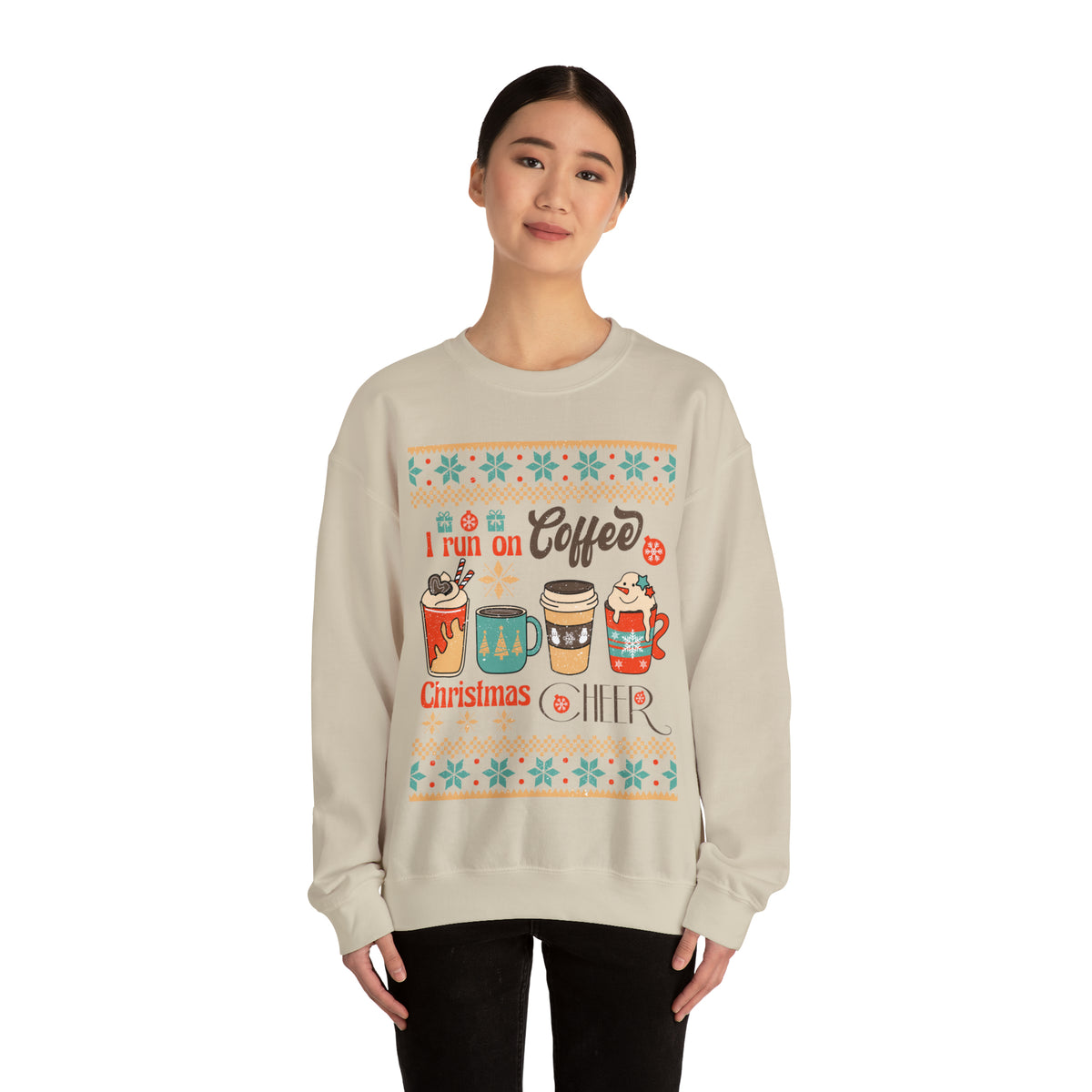 I Run On Coffee And Christmas Cheer Ugly Sweater Sweatshirt