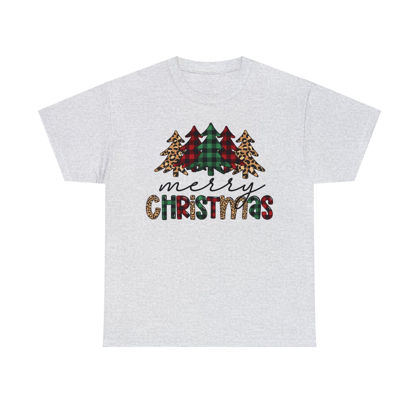 Merry Christmas Plaid Trees Short Sleeve Tee