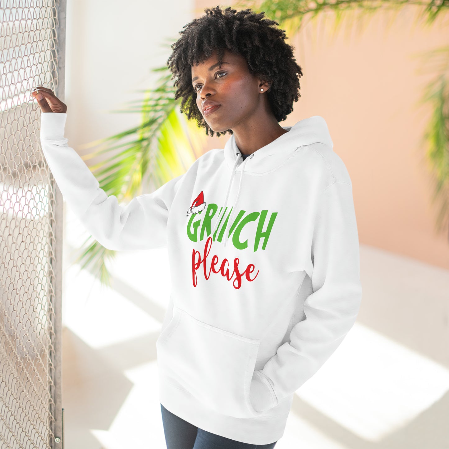 Grinch Please Christmas Pullover Hoodie