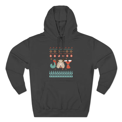 Joy Miniature Poodle Dog Christmas Ugly Sweater Pullover Hoodie