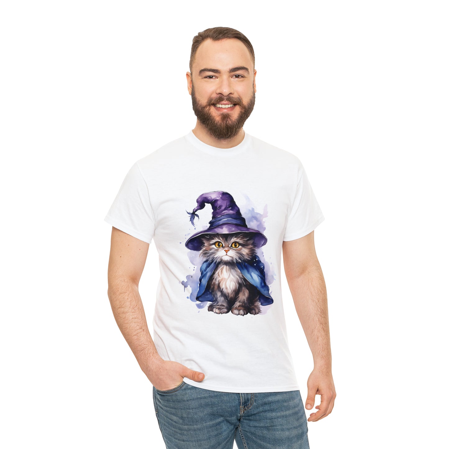 Witch Wizard Cat Halloween Short Sleeve Tee
