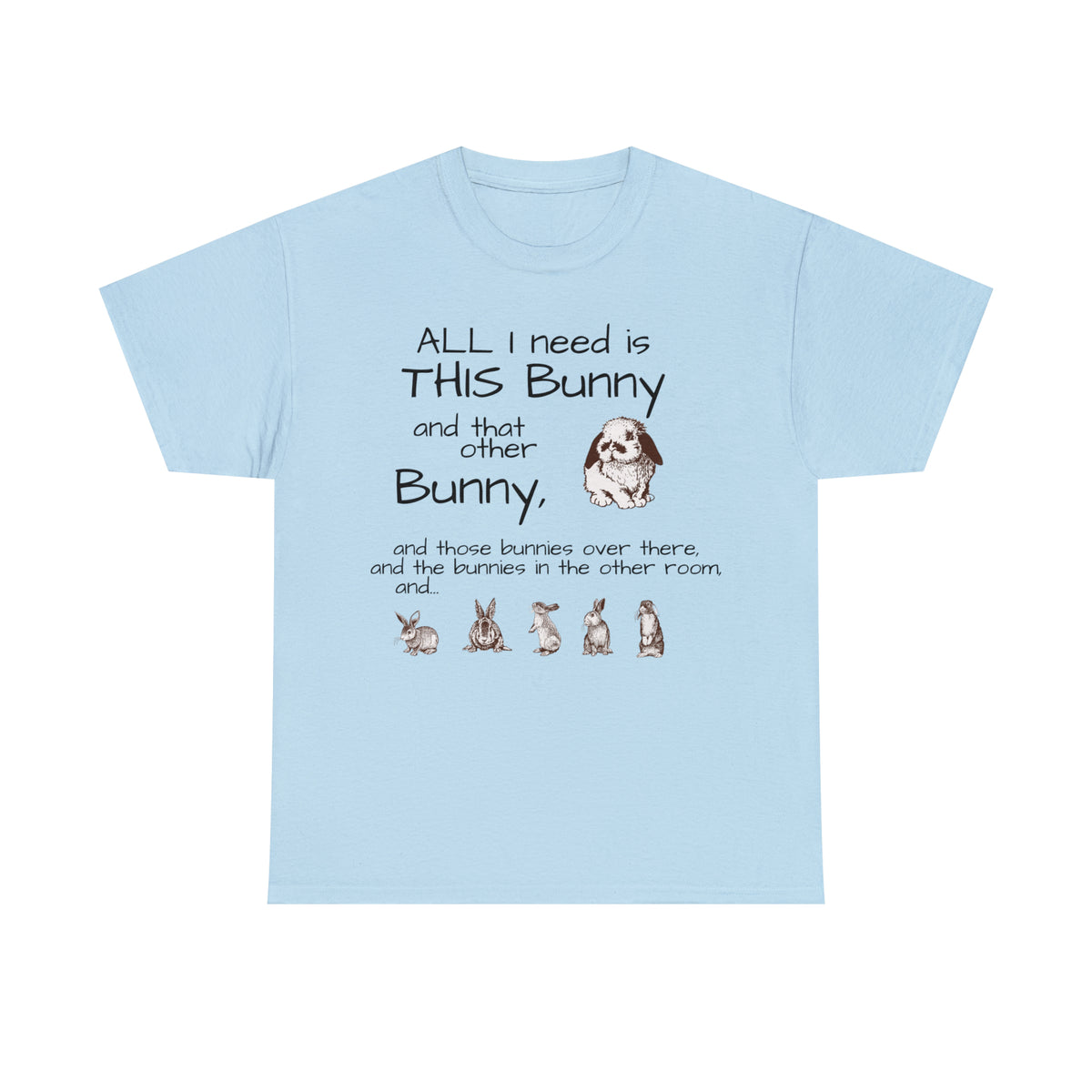 All The Bunnies Rabbit lover Unisex Heavy Cotton Tee
