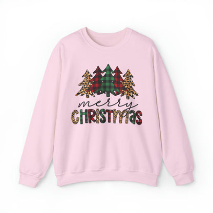 Merry Christmas Plaid Trees Sweatshirt