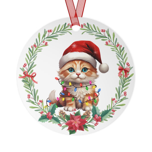 German Rex Cat in Lights Ornament