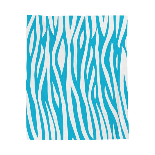 Blue Zebra Pattern Blanket