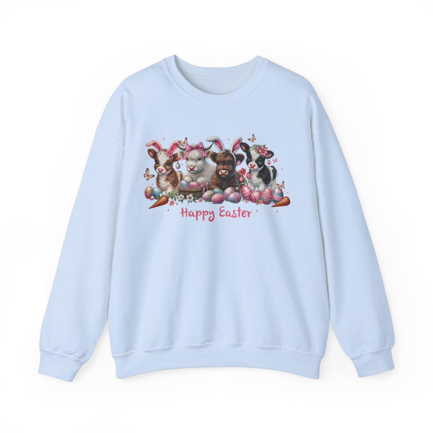 Easter Highland Cows with Bunny Ears Sweatshirt