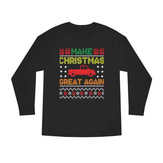 Make Christmas Great Again Trump Ugly Sweater Long Sleeve Tee