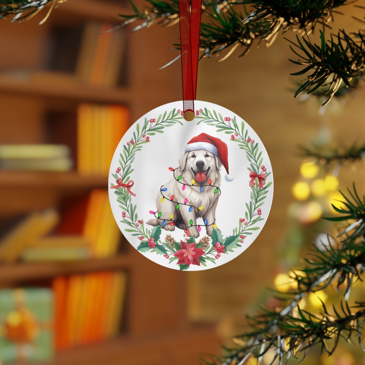 Great Pyrenees Dog in Lights Ornament