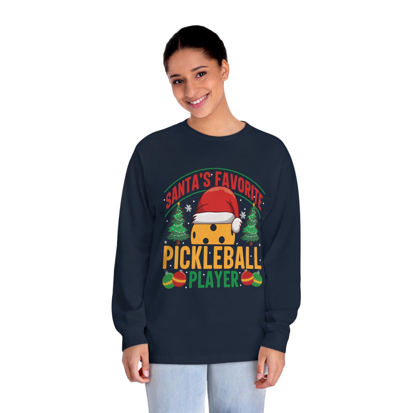 Santa's Favorite Pickleball Player Long Sleeve T-Shirt