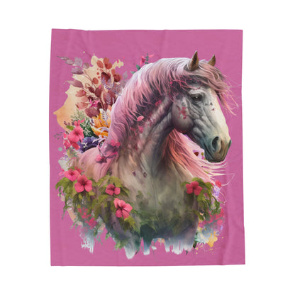Watercolor White and Pink Horse Blanket