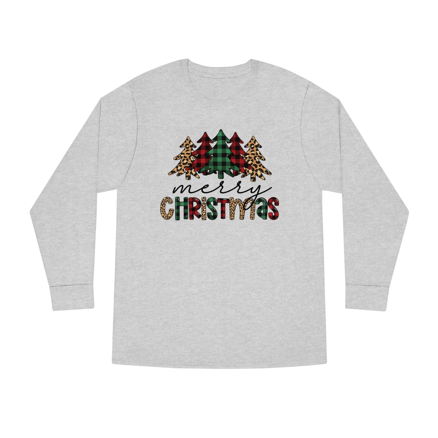 Merry Christmas Plaid Trees Long Sleeve T-shirt