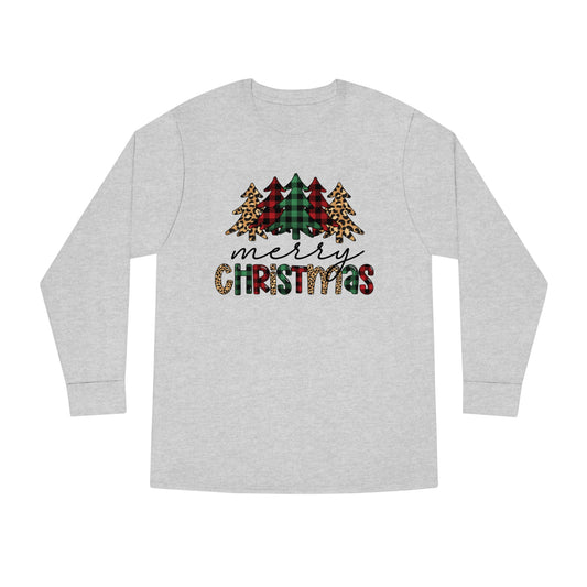 Merry Christmas Plaid Trees Long Sleeve T-shirt