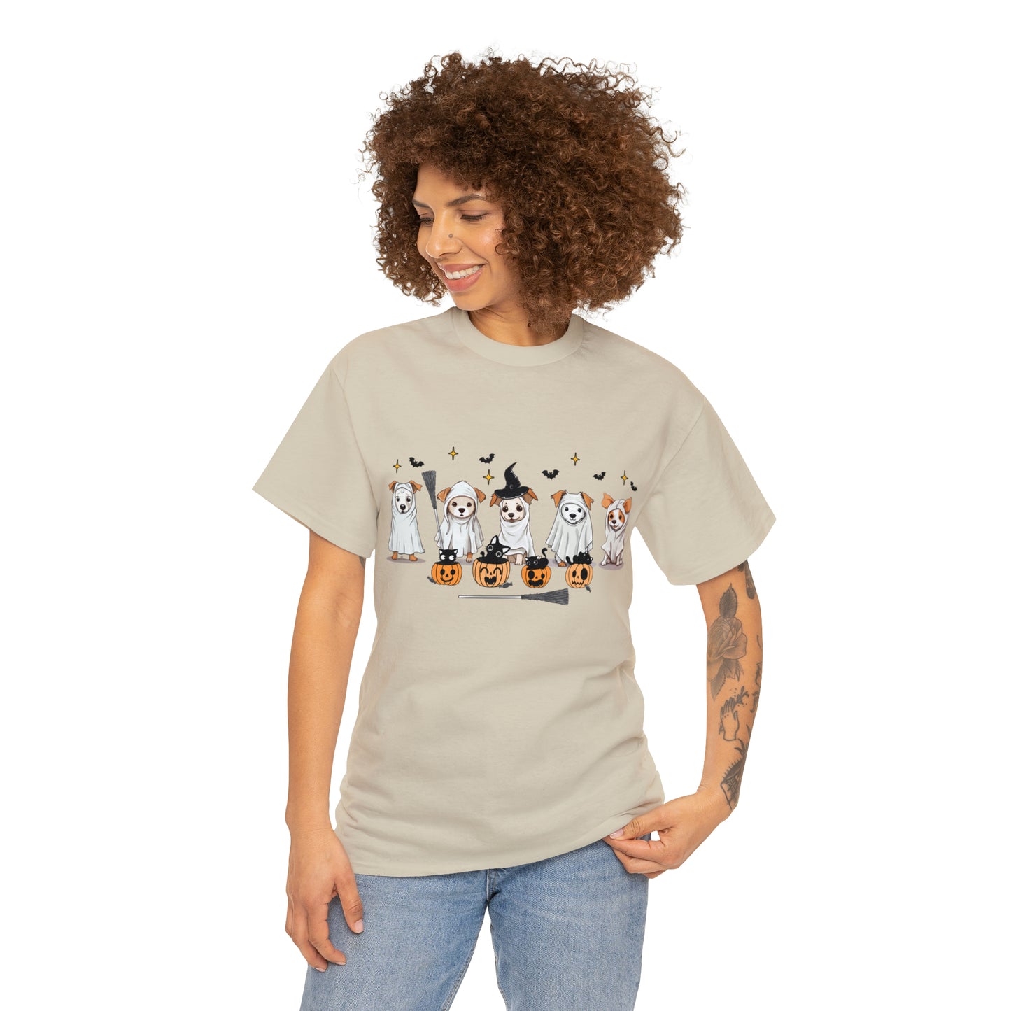 Puppy Ghosts Halloween Short Sleeve Tee