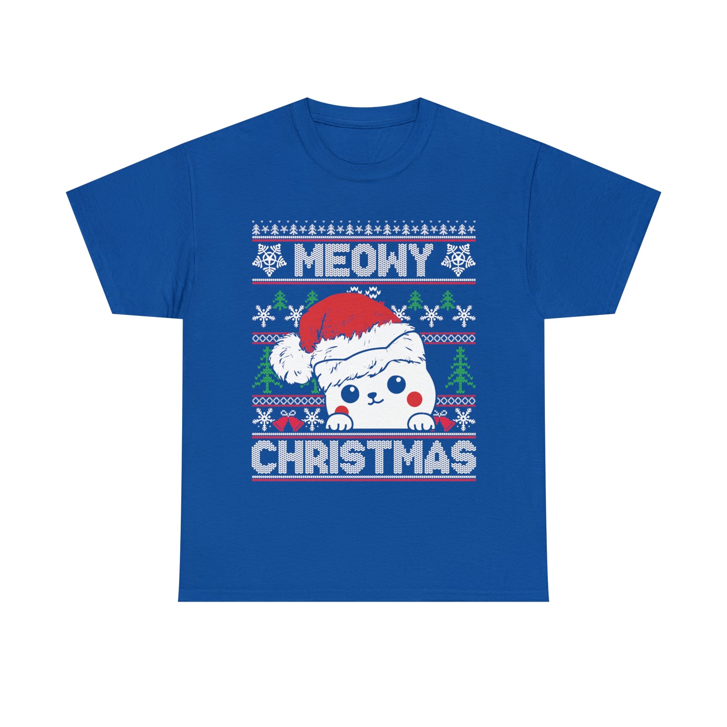 Meowy Christmas Truck Ugly Sweater Short Sleeve Tee