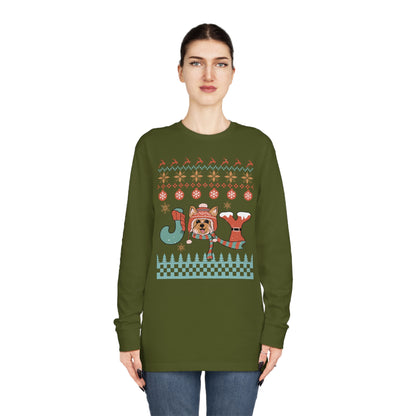 Joy Yorkshire Terrier Yorkie Dog Christmas Ugly Sweater Long Sleeve Tee