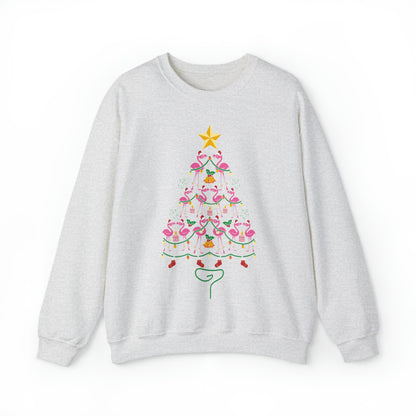 Flamingo Christmas Tree Christmas Sweatshirt