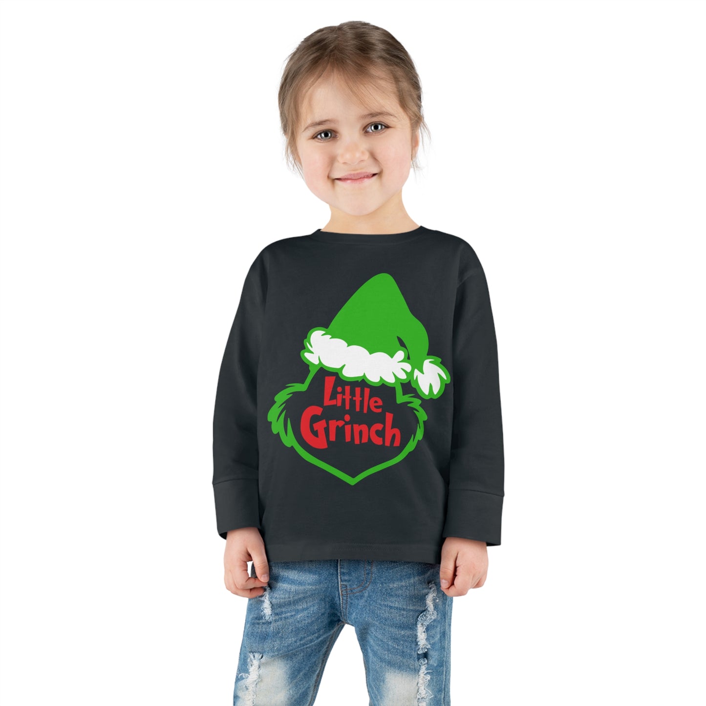 Little Grinch Christmas Toddler Long Sleeve Tee