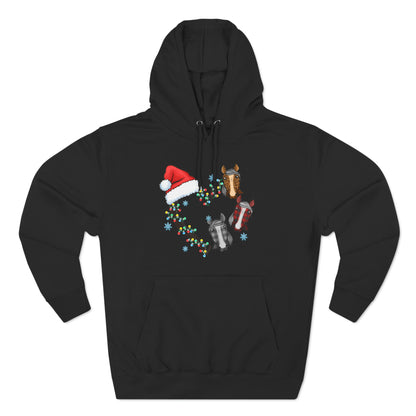 Horse Heart Wreath Christmas Pullover Hoodie